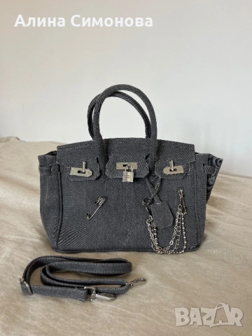 Стилна дънкова чанта с украшения 🩶