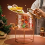 Стъклен диспенсър за напитки 2.6 L с коледен дизайн и златиста стойка, снимка 3
