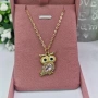 Crystal Owl Necklace Pink 🦉 | дамско колие с бухал, снимка 2
