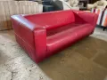 Червен кожен диван , снимка 2