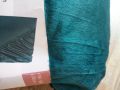 Долен чаршаф с ластик, подходящ и за покривало за легло, петролено зелено, мека плюшена материя, , снимка 4