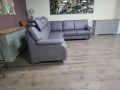 Лилаво - сив ъглов диван от плат и табуретрка ZE-EM06001, снимка 2