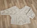 Лек и мек плетен пуловер блуза топ на дупки с V-образно деколте L XL размер, снимка 6