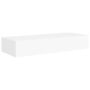vidaXL Стенен рафт с чекмедже, бял, 60x23,5x10 см, МДФ(SKU:330255, снимка 1 - Други - 45734428