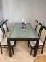 Трапезарна стъклена маса със 6 стола, снимка 1