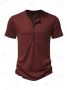 Мъжка ежедневна модна тениска с къс ръкав Henley, 4цвята , снимка 3