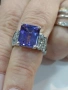 Дамски златен пръстен с 7.7 каратов танзанит и 0.6 карата брилянти.18к.злато, снимка 3