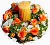Свещник за маса с пролетни цветя - 30 см, снимка 1 - Декорация за дома - 45493961