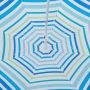 Син тюркоазен плажен чадър на райета с 2 халки 2 м, снимка 2