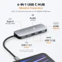 НОВ ЗАПЕЧАТАН НЕОТВАРЯН NOVOO 6 в 1 USB C хъб с USB C 3.2 10Gbps, 4K HDMI, 2 USB-A, 3.5 мм аудио..., снимка 8