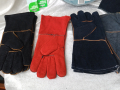 Ръкавици за заваряване,Огнеупорни кожени ръкавици, устойчиви на огън/плам, заварчици,естествена кожа, снимка 7