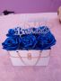 Светеща кутия с роза от панделка !!, снимка 1 - Изкуствени цветя - 46061099