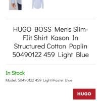 Hugo Boss HUGO Kason Slim Fit Pique Cotton Mens Size 42/ 16 / 1/2 L НОВО! ОРИГИНАЛ! Мъжка Риза!, снимка 3 - Ризи - 46170935