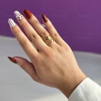 Златист дамски пръстен (001) - 4 размера, снимка 2 - Пръстени - 45448675