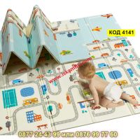 Сгъваемо детско килимче за игра, топлоизолиращо 180x200x1cm - модел Трафик + Джунгла - КОД 4141, снимка 7 - Други - 45509662