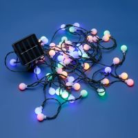 60 соларни LED топки светлини със светлинен сензор & 2 режима 6.5m - многоцветен, снимка 2 - Соларни лампи - 45836432