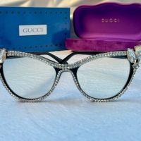 Gucci очила за компютър прозрачни  с камъни слънчеви диоптрични рамки, снимка 2 - Слънчеви и диоптрични очила - 45200394
