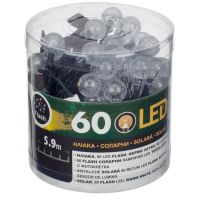 60 соларни LED светлини бели кристални топки със сензор за светлина & 2 режима 5.9m - топло бяло, снимка 3 - Соларни лампи - 45836559