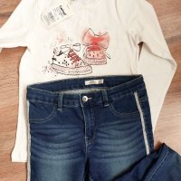 Блузка и дънки за момиче , снимка 3 - Детски Блузи и туники - 45265232