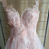 Нежна розова бална рокля ХС/С, снимка 2 - Рокли - 45680637