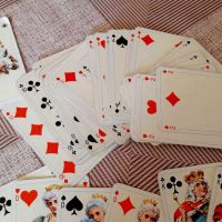 Ретро карти за игра Рококо №160, Пълен комплект 52 карти + 3 жокера, много запазени, за колекционери, снимка 7 - Колекции - 45792583