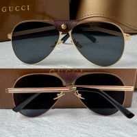 Gucci 2024 мъжки слънчеви очила авиатор с кожа 5 цвята , снимка 4 - Слънчеви и диоптрични очила - 45835369