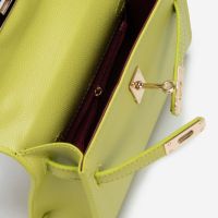 Бежова чанта зелена синя черна червена по модел на Хермес Hermes Kelly mini , снимка 7 - Чанти - 45782604