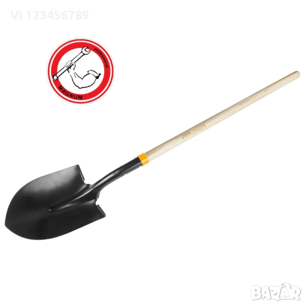 Лопата права с дървена дръжка, снимка 1
