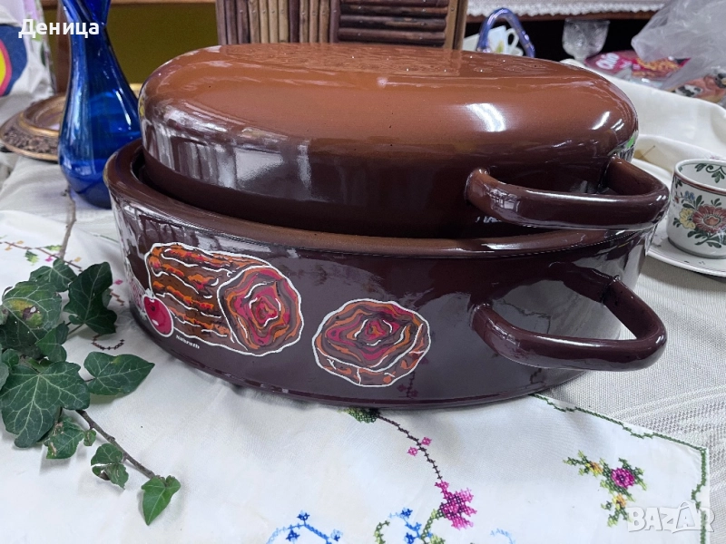 Nahrath Saftbräter  Емайлиран съд   за печене. Изработен от дебела, емайлирана стоманена ламарина , снимка 1