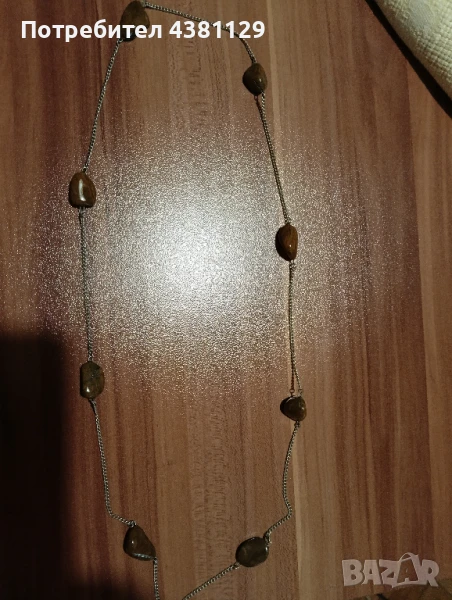 продавам руско колие от мелхиор и кафяви натурални ахати, снимка 1