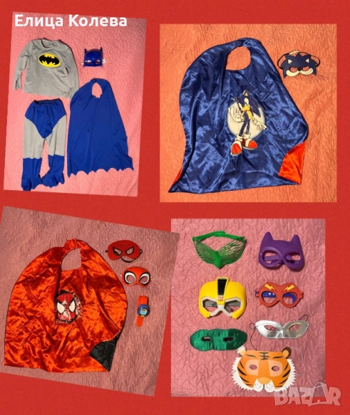 Маскировъчни детски костюми - Батман, Спайдърмен, Соник, маски, снимка 1