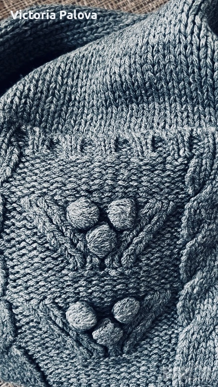 Плетен шал с джобове - идеален за зимата, снимка 1