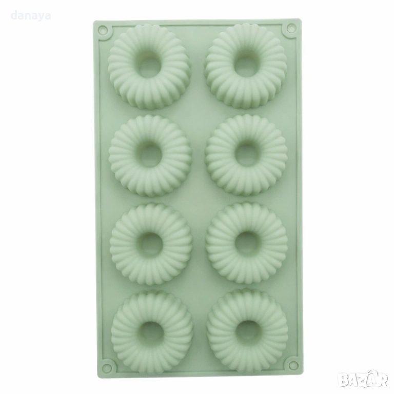 6336 Силиконова форма за къдрави понички донът, 8 гнезда, снимка 1