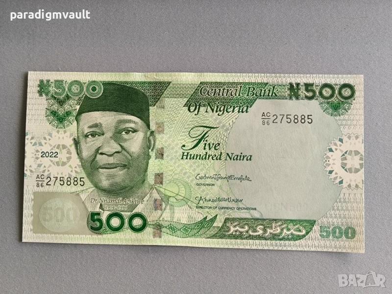 Банкнота - Нигерия - 500 найра UNC | 2022г., снимка 1