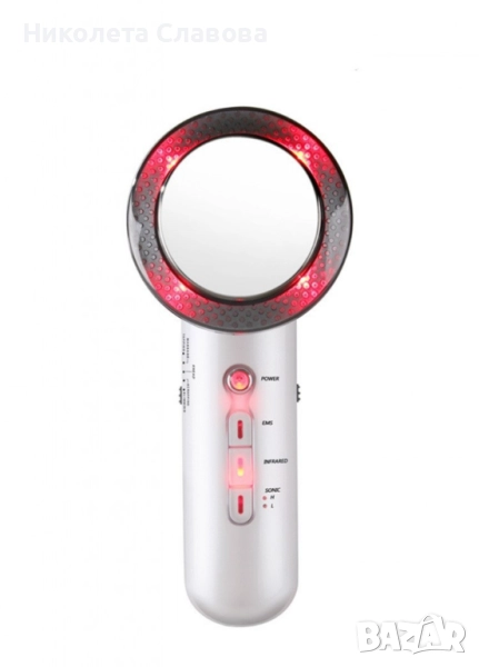Ултразвуков масажор за лице и тяло с LED и EMS, снимка 1