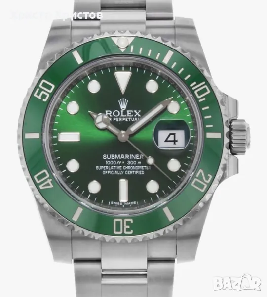 Мъжки луксозен часовник Rolex Submariner "Hulk" Green Dial M116610LV-0002, снимка 1