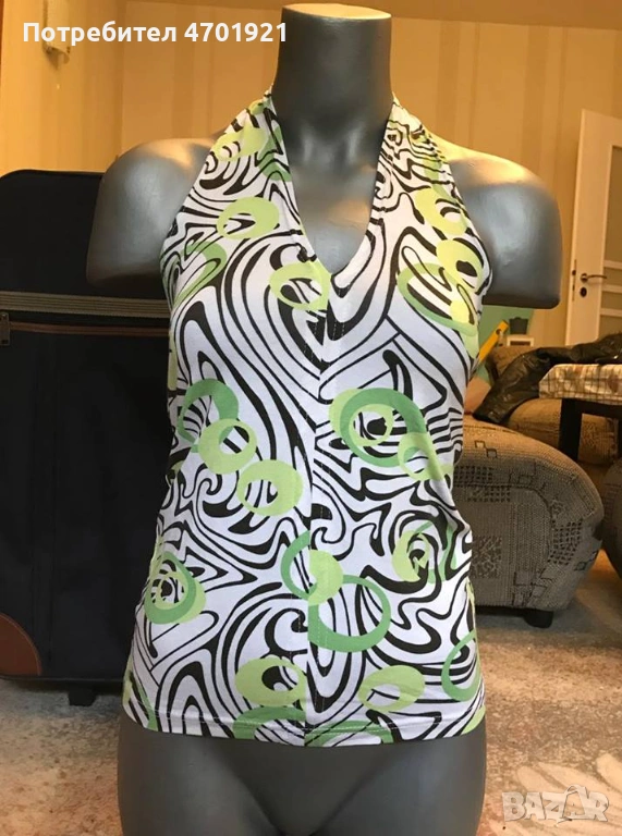 Дамски потник в зелено и бяло, снимка 1