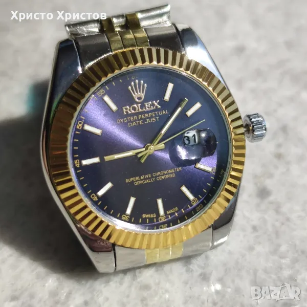 Мъжки луксозен часовник Rolex Oyster Perpetual Datejust blue and bicolour , снимка 1