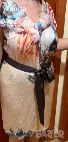 Копринена рокля, размер 38, снимка 4 - Рокли - 54276798