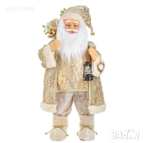 Коледна фигура Дядо Коледа с костюм на шампанско, бродерия, 80см
