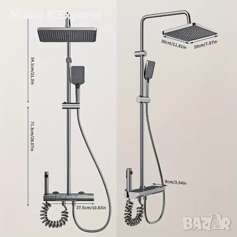 125 Душ система с дигитален дисплей и LED подсветка на корпуса, снимка 4 - Други стоки за дома - 49600782