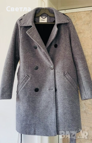 Палта дамски, р-ри S/XS, 2 вида - сиво без забележки - € 37 и светло бежово, ново - € 18, снимка 8 - Палта, манта - 54159374