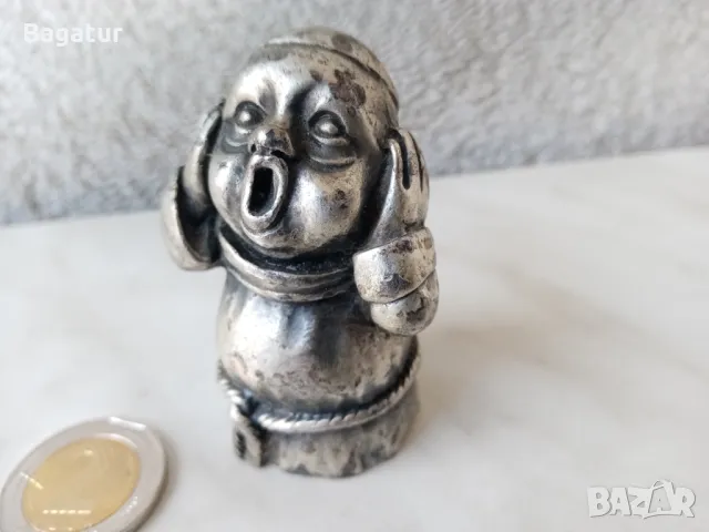 Фигура,маркирана,Италия,монах пеещ,винтидж,Italy, Pewter, снимка 5 - Антикварни и старинни предмети - 48489728