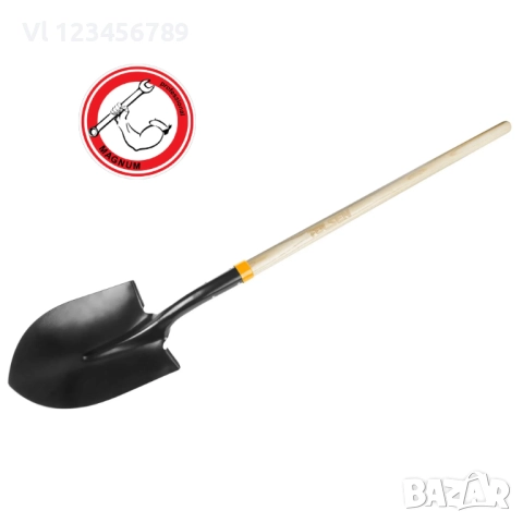 Лопата права с дървена дръжка
