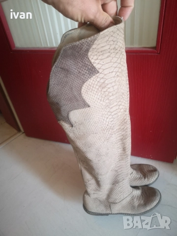 дамски дизайнерски ботуши от естествена змийска кожа 39 , снимка 6 - Дамски ботуши - 51895773