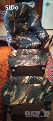 2 фотьола и 2 табуретки, снимка 11 - Дивани и мека мебел - 51918450