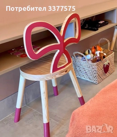 Детски дървен стол “панделка”