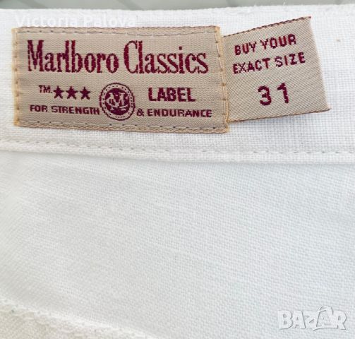 Ленен панталон широк крачол MARLBORO CLASSICS оригинал, снимка 3 - Панталони - 45101528