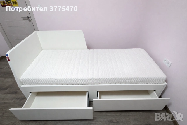 Легло единично разтегателно с чекмеджета, снимка 3 - Мебели за детската стая - 54131261
