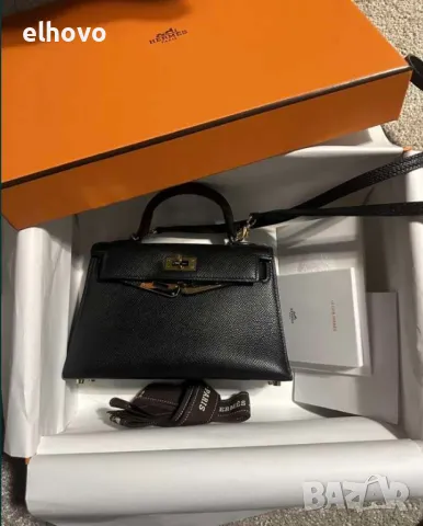 Дамска чанта Hermes mini kely, снимка 5 - Чанти - 48535646